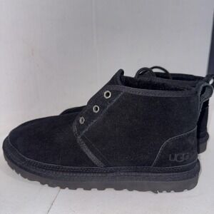UGG Women's Neumel Black Suede Designer Sneaker Sheepskin Chukka Boots Size 9